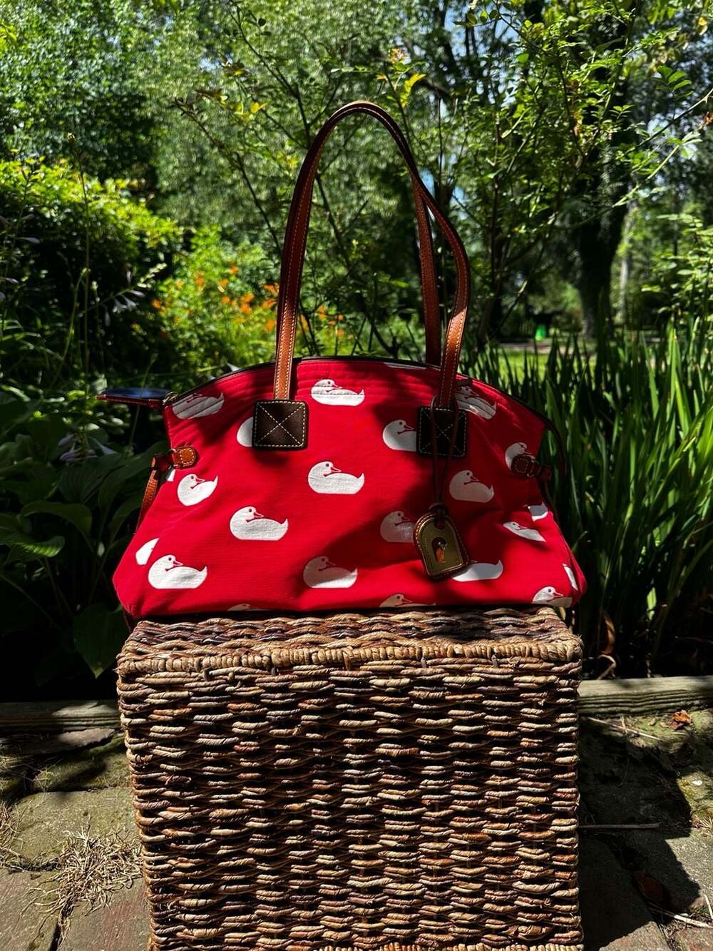 Dooney & Bourke Samantha Sport Duck Canvas Satchel in Red Y2K EUC ❤️ 🦆